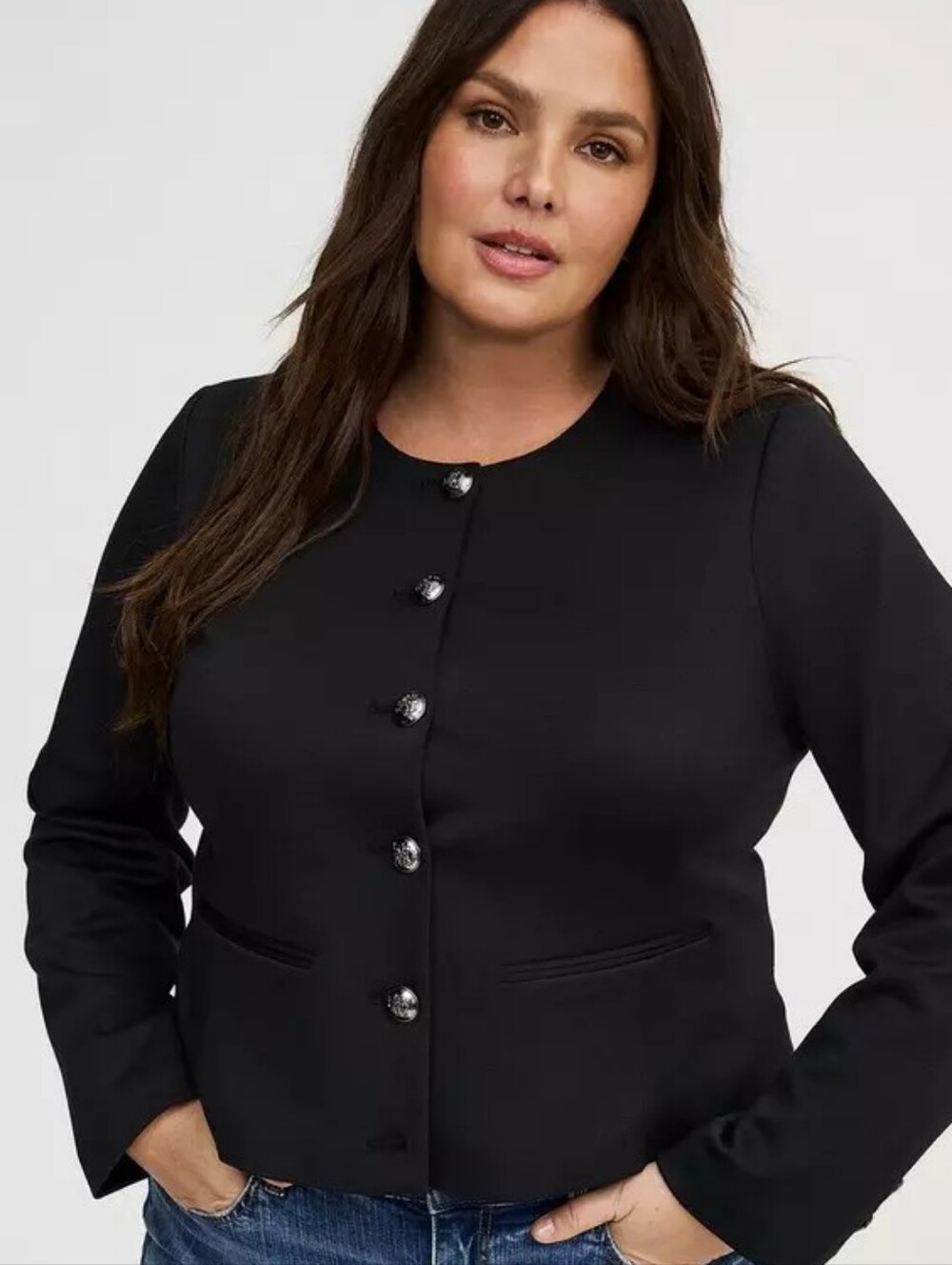 Torrid Black Women’s Plus Size Structured Button Up Career Blazer Jacket 3X Nwt